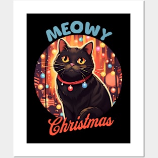 meowy christmas Posters and Art